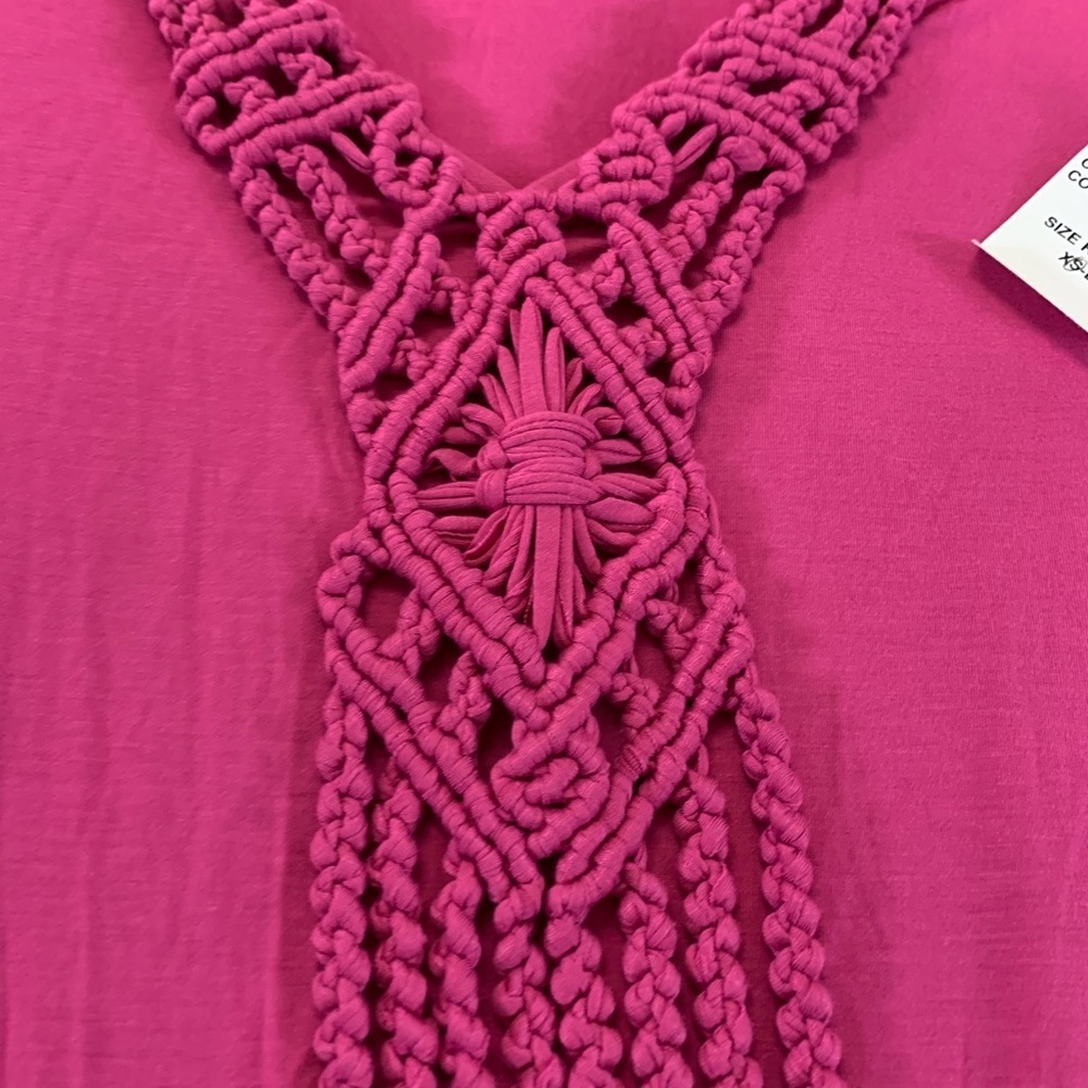 Nanette Lepore Macrame Pink Tunic Dress Size Small - Picture 15 of 17